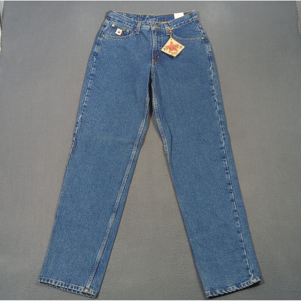 Rockies VTG Jean 9 Long Blue Five Pocket Relaxed Western Cowgirl Rodeo Deadstock